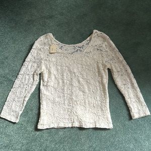 G Wheels Lace 3/4 Sleeve Top Size Large